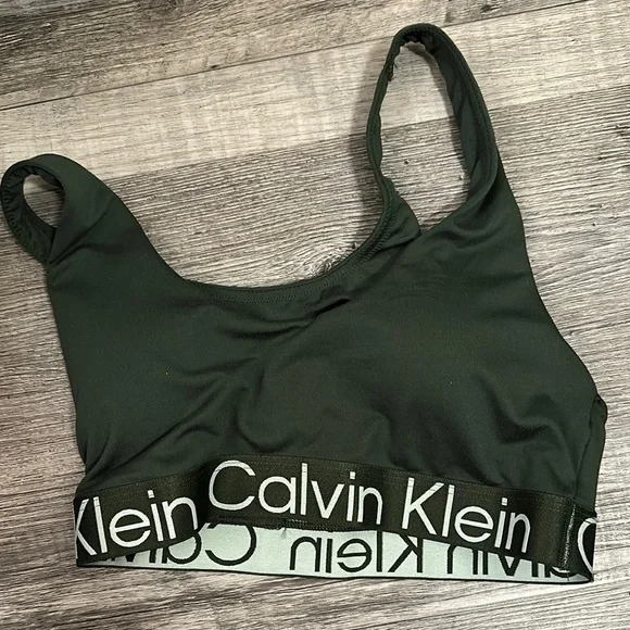 New Calvin Klein Green Sports Bra with Racerback Design - Picture 4 of 4